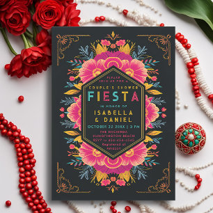 Mexican Rancho Fiesta Modern Wedding Couple Dusche Einladung