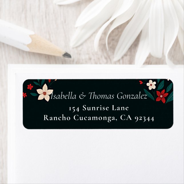 Mexican Rustic Elegant Christmas Return Address (Insitu)