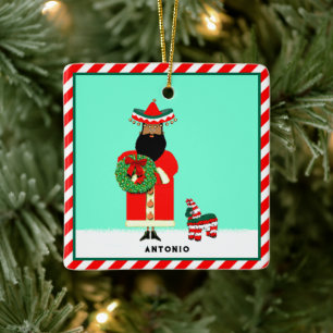 Mexican Santa Feliz Navidad Keramikornament