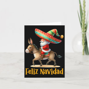 Mexican Santa Riding Donkey Christmas Navidad Mexi Karte