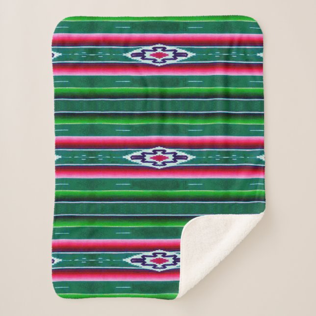 Mexican Sarape Pattern Sherpadecke (Vorderseite)