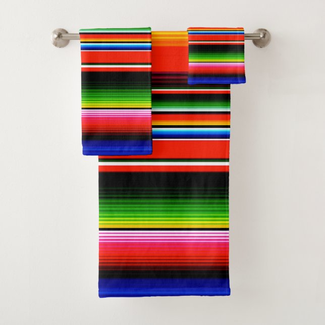 Mexican Serape Fiesta Southwestern Design Badhandtuch Set (Insitu)