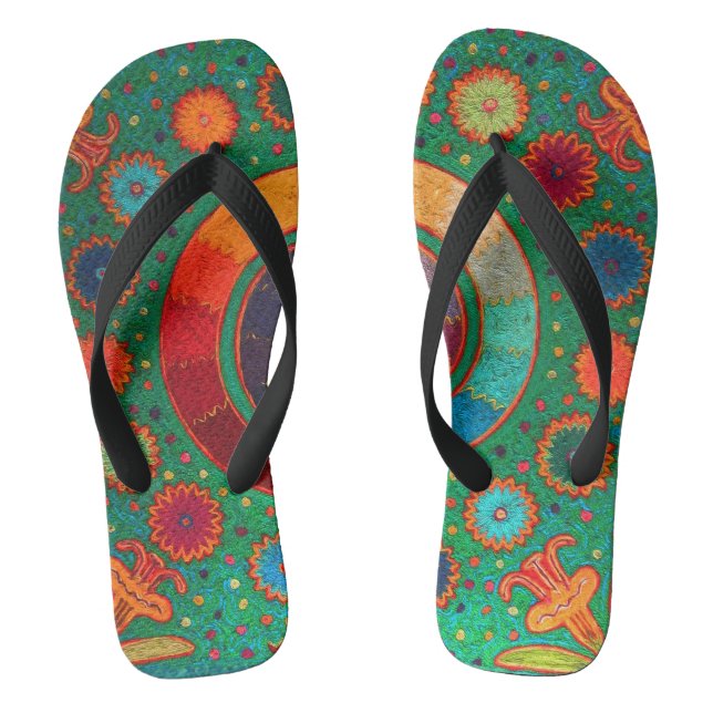 Mexican Shaman Huichol Serpent Flip Flops (Fußbett)