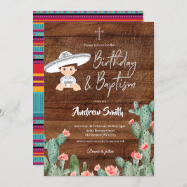 Mexican Silver Charro Birthday und Baptism Boy Einladung