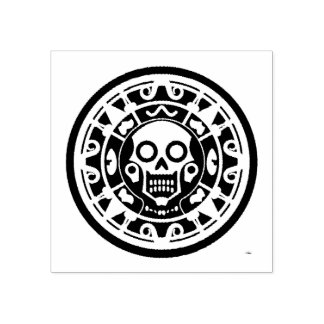 Mexican Skull Aztec Art Rubber Briefmarke Gummistempel
