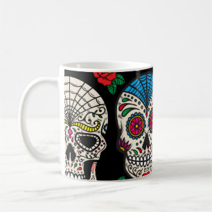 Mexican Skulls & Rose: Vintages Design Kaffeetasse