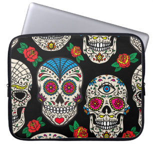 Mexican Skulls & Rose: Vintages Design Laptopschutzhülle