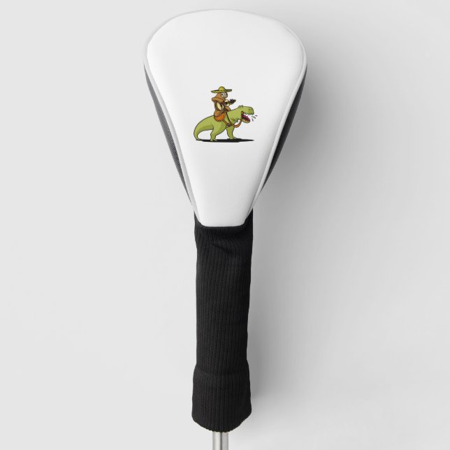 Mexican Sloth Riding T Rex Dinosaur Golf Headcover (Vorderseite)