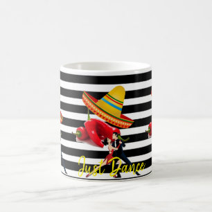 Mexican Sombrero Dance Schwarz-weiß Strip Tasse