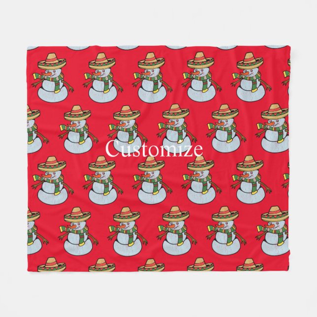 Mexican Sombrero Santa Thunder_Cove Fleecedecke (Vorderseite (Horizontal))