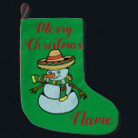 Mexican Sombrero Santa Thunder_Cove Kleiner Weihnachtsstrumpf<br><div class="desc">Mexikanischer Sombrero-tragender Santa,  personalisieren Sie,  indem Sie Ihren Namen auf eine beliebige Hintergrundfarbe ändern</div>