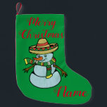 Mexican Sombrero Santa Thunder_Cove Kleiner Weihnachtsstrumpf<br><div class="desc">Mexikanischer Sombrero-tragender Santa, personalisieren Sie, indem Sie Ihren Namen auf eine beliebige Hintergrundfarbe ändern</div>