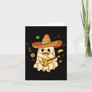 Mexican Spooky Ghost Play Guitar Conchas Pan Dulce Karte