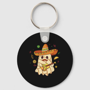 Mexican Spooky Ghost Play Guitar Conchas Pan Dulce Schlüsselanhänger