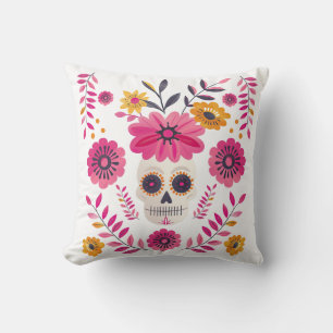 Mexican Sugar Skull Floral Cinco de Mayo Kissen