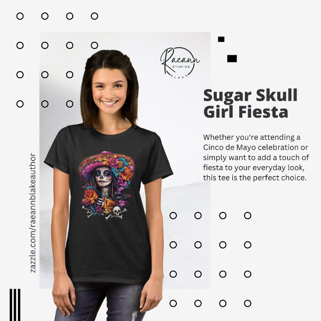 Mexican Sugar Skull Girl Fiesta T-Shirt (Von Creator hochgeladen)