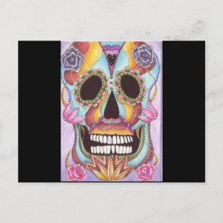 Mexican Sugar Skull Postcard Postkarte