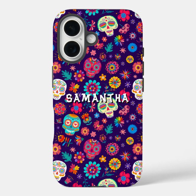 Mexican Sugar Skulls Muster iPhone / iPad Gehäuse Case-Mate iPhone Hülle (Rückseite)