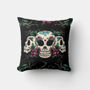 Mexican Sugar Skulls Throw Kissen