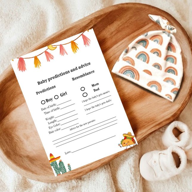 Mexican Taco Baby Vorhersage Baby Shower Game Card Einladung (Von Creator hochgeladen)