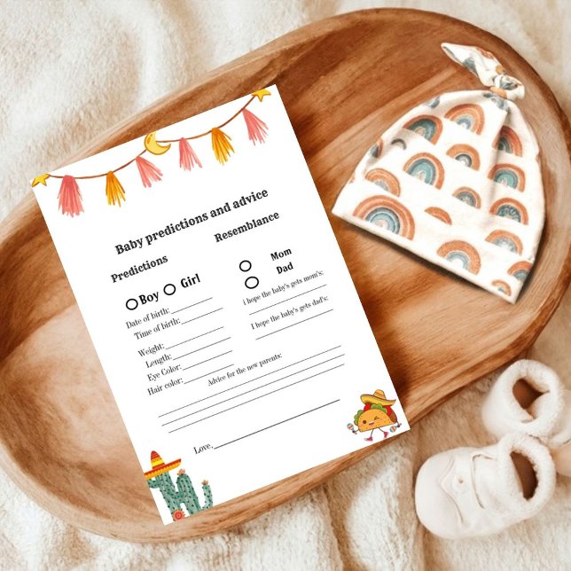 Mexican Taco Baby Vorhersage Baby Shower Game Card Hinweiskarte (Von Creator hochgeladen)