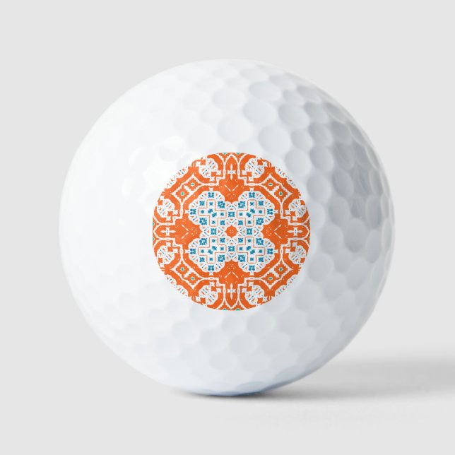 Mexican Talavera: Antike Keramik Nahtlos Golfball (Vorderseite)