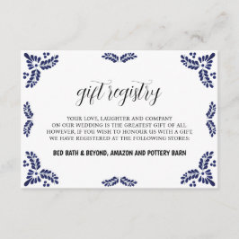 Mexican Talavera Black Floral Minimalist Wedding Begleitkarte