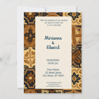 Mexican Talavera Design Wedding Einladung