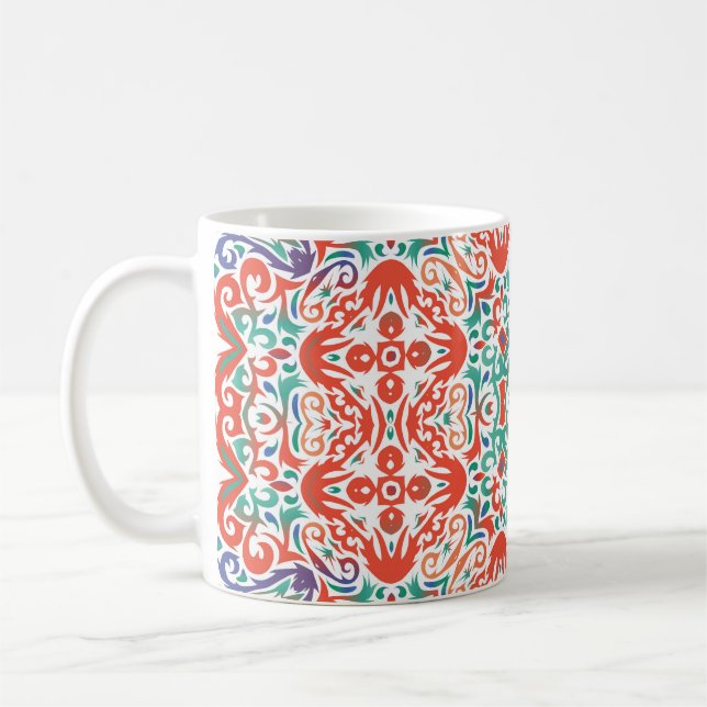Mexican Talavera: Ethnic Tile Collage. Kaffeetasse (Links)