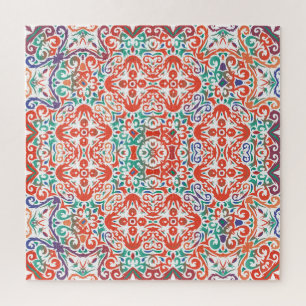 Mexican Talavera: Ethnic Tile Collage. Puzzle