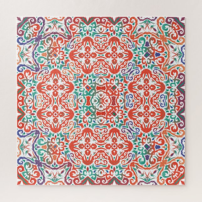 Mexican Talavera: Ethnic Tile Collage. Puzzle (Vertikal)