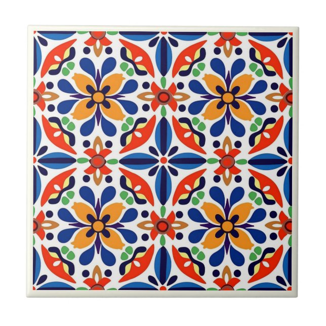 Mexican Talavera Keramik Tile Collection Fliese (Vorderseite)