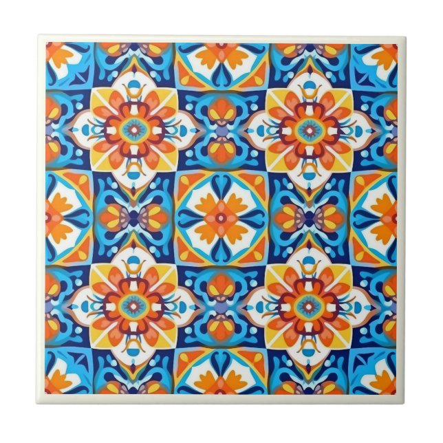 Mexican Talavera Keramik Tile Collection Fliese (Vorderseite)