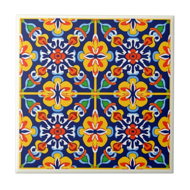 Mexican Talavera Keramik Tile Collection Fliese (Vorderseite)