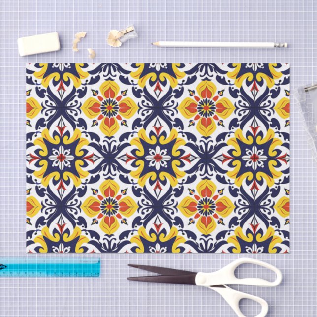 Mexican Talavera Pattern Seidenpapier (Handwerk)