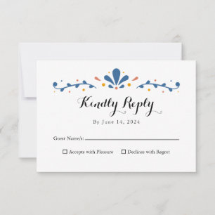 Mexican Talavera Response Card, RSVP Card Karte