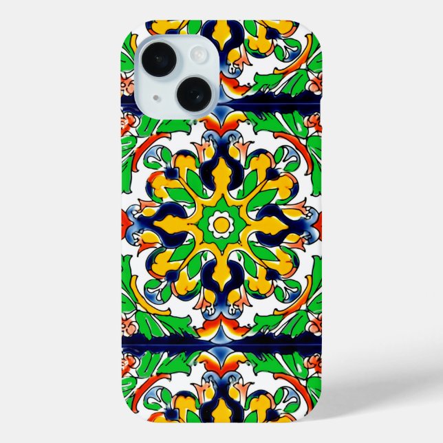 Mexican Talavera Terracotta Tile Design Nr. 4 Case-Mate iPhone Hülle (Rückseite)
