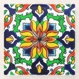 Mexican Talavera Terracotta Tile Design Nr. 6 Glasuntersetzer