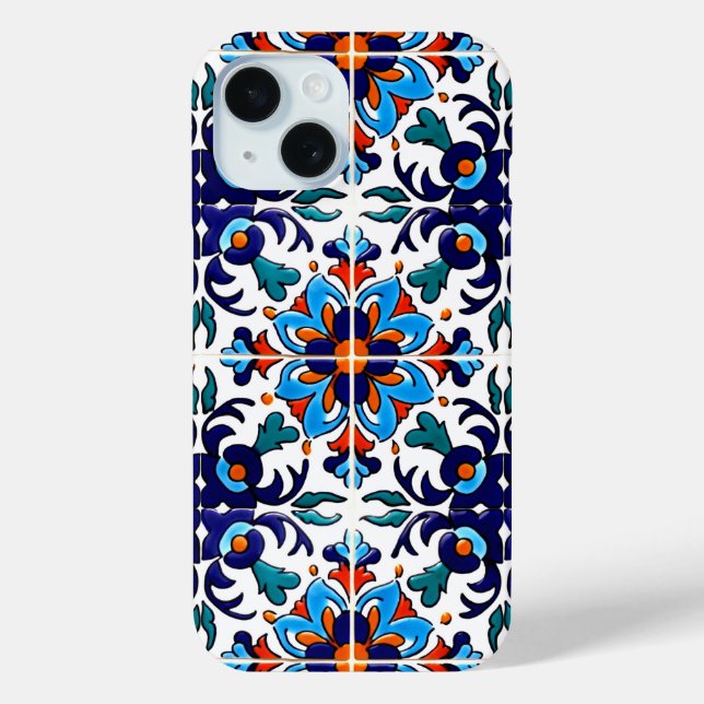 Mexican Talavera Terracotta Tile Design Nr. 9 Case-Mate iPhone Hülle (Rückseite)