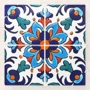 Mexican Talavera Terracotta Tile Design Nr. 9 Glasuntersetzer