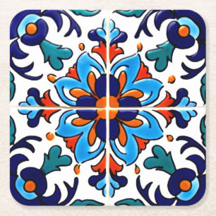 Mexican Talavera Terracotta Tile Design Nr. 9 Rechteckiger Pappuntersetzer