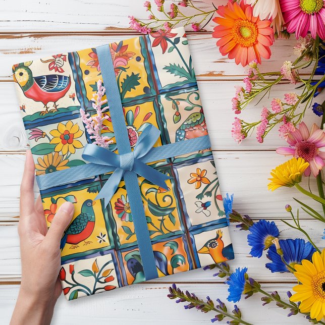 Mexican Talavera Tile Pottery Geschenkpapier (Von Creator hochgeladen)
