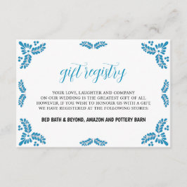 Mexican Talavera Turquoise Minimalist Wedding Begleitkarte