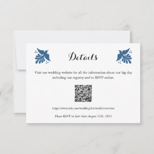 Mexican Talavera Wedding Details Card RSVP Karte