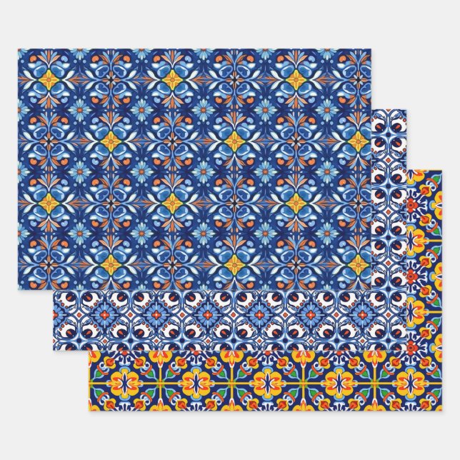 Mexican Talavera Wrapping Paper Geschenkpapier Set (Set)