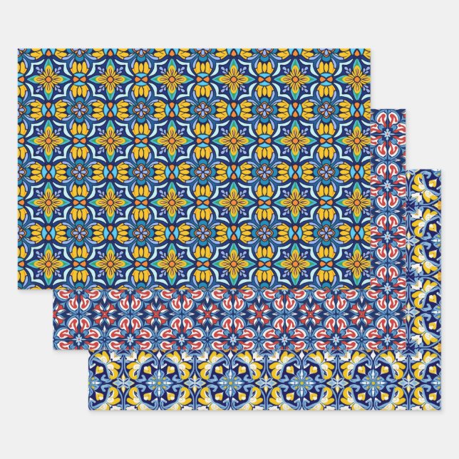 Mexican Talavera Wrapping Paper Geschenkpapier Set (Set)