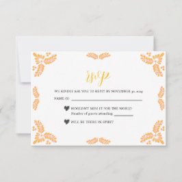 Mexican Talavera Yellow Floral Minimalist Wedding RSVP Karte