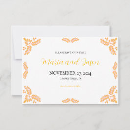 Mexican Talavera Yellow Floral Minimalist Wedding Save The Date