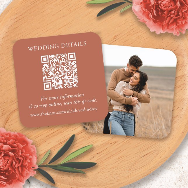Mexican Terra Cotta QR Code RSVP Card Begleitkarte (Mexican Terra Cotta QR Code RSVP Card)