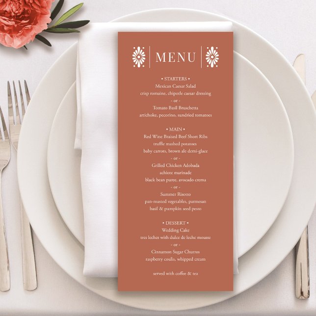 Mexican Terra Cotta Wedding Menu Programm (Mexican Terra Cotta Wedding Menu)